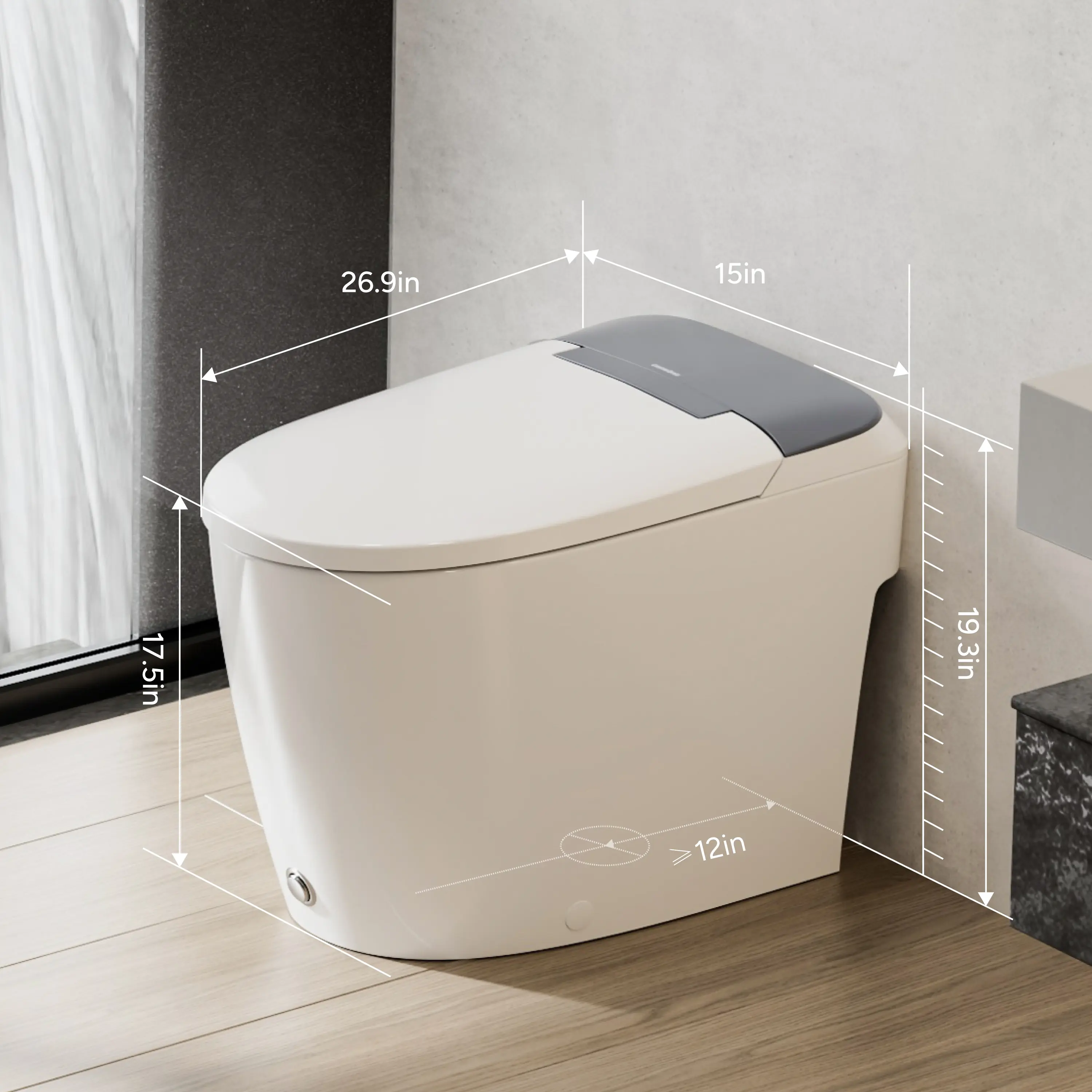 CASTA DIVA CD-W10V – Non-Electric Bidet Toilet with Air-Assisted Flush & Self-Cleaning Nozzles - Image 12