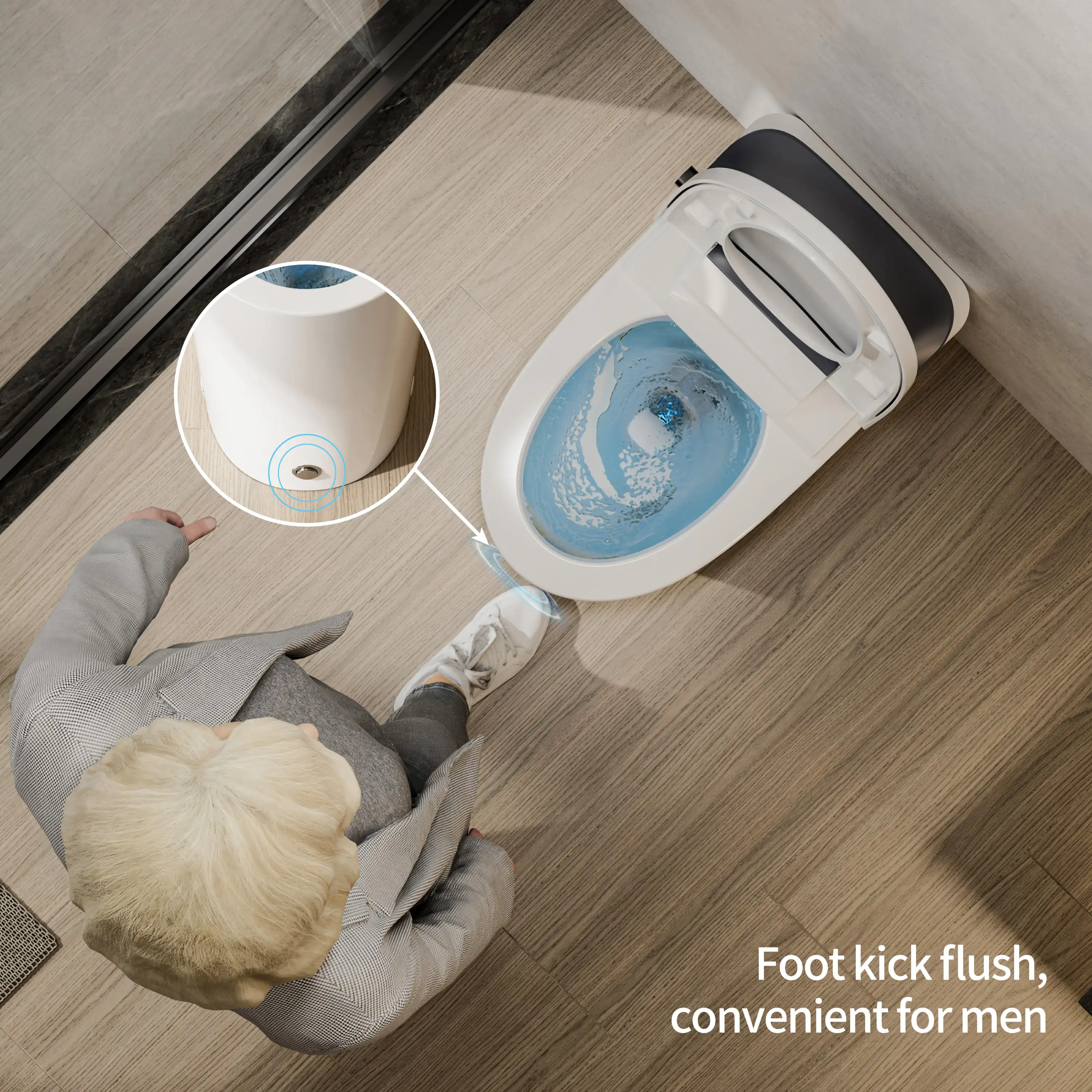 CASTA DIVA CD-W10V – Non-Electric Bidet Toilet with Air-Assisted Flush & Self-Cleaning Nozzles - Image 5
